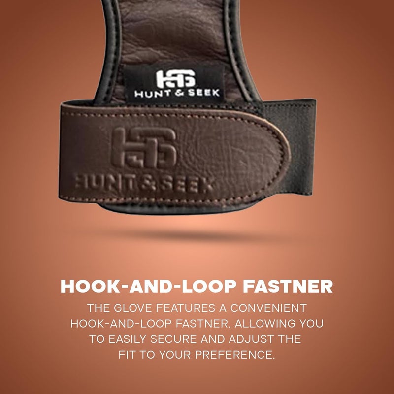 Hunt & Seek Cow Leather Thick Three Finger Archery Shooting Glove for Recurve & Compound Bow – Finger Tab Accessory - Image 4